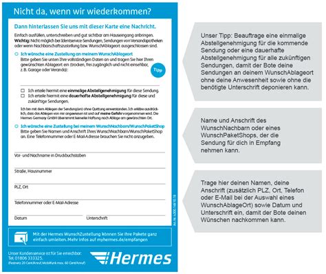 an nachbar zustellen hermes|hermes benachrichtigung deutschland.